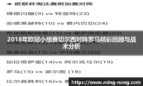 2018年欧冠小组赛切尔西对阵罗马精彩回顾与战术分析